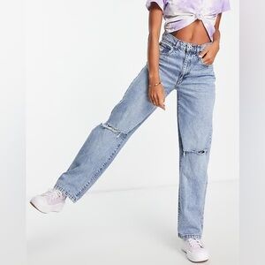 Distressed Blue Jeans